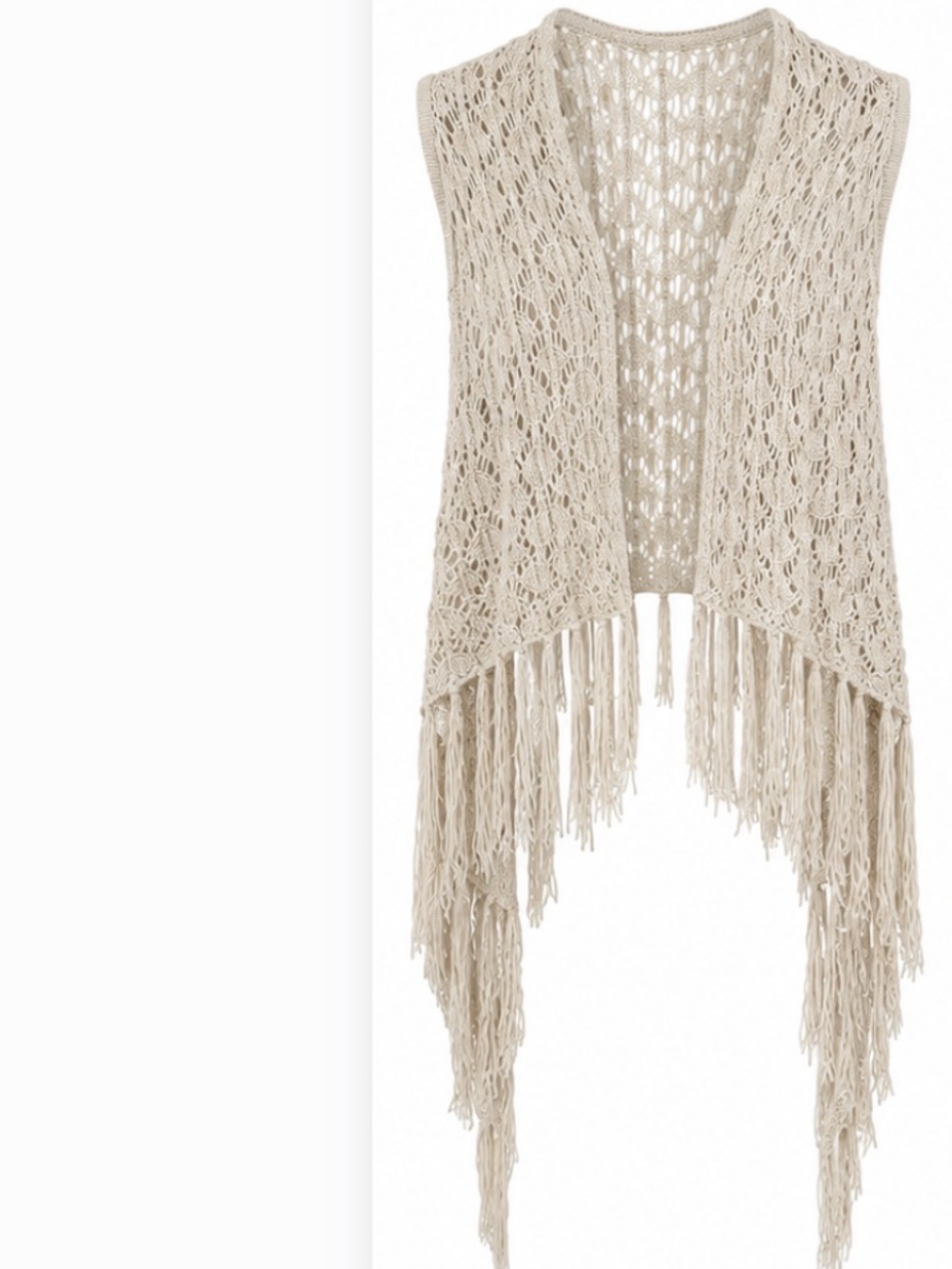 🔥3/$15 Kismet Cotton Crochet Fringe Boho Vest
